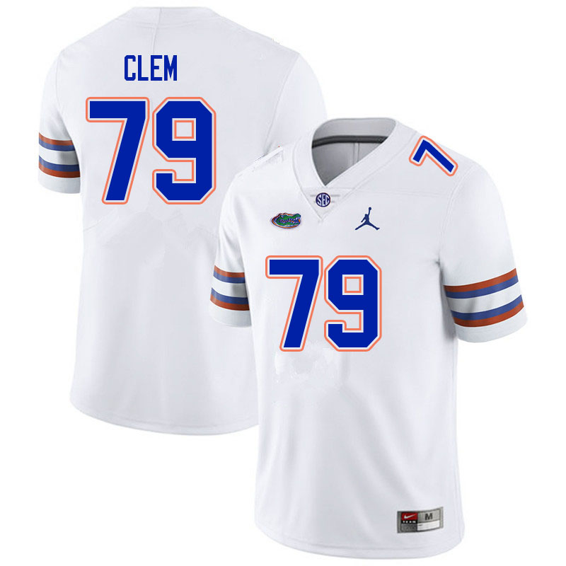 Men #79 Hayden Clem Florida Gators College Football Jerseys Sale-White - Click Image to Close